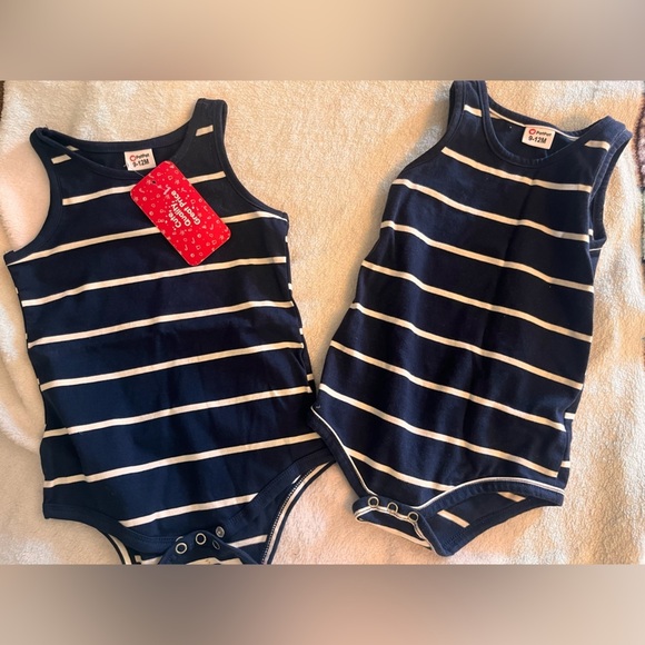 PatPat Other - PatPat Navy and White Striped Bodysuit